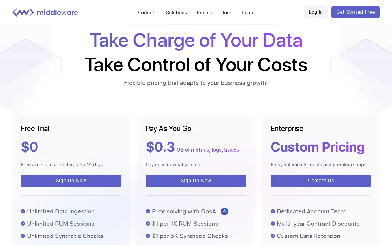 Middleware — pricing page