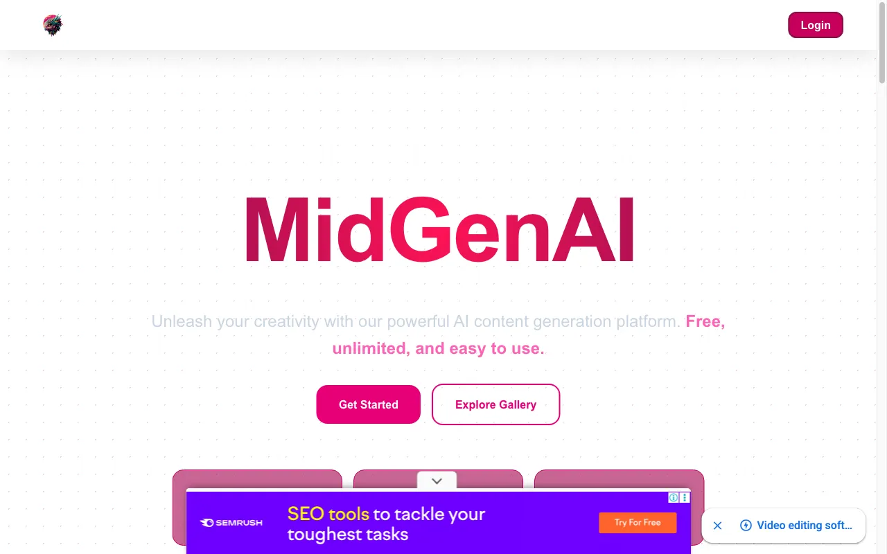 MidGenAI Free Text To Image — preview screenshot