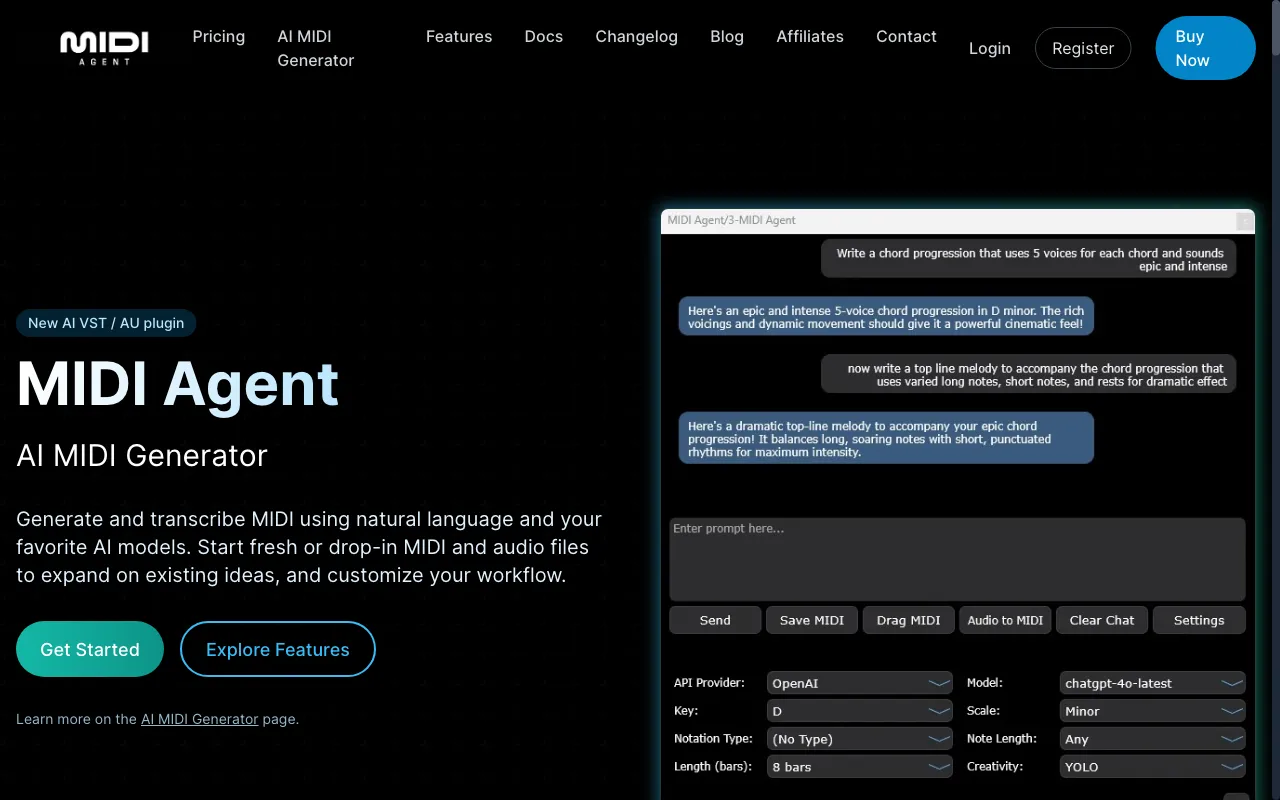MIDI Agent — preview screenshot