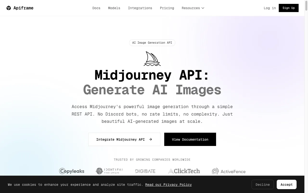 Midjourney API by APIFRAME — preview screenshot