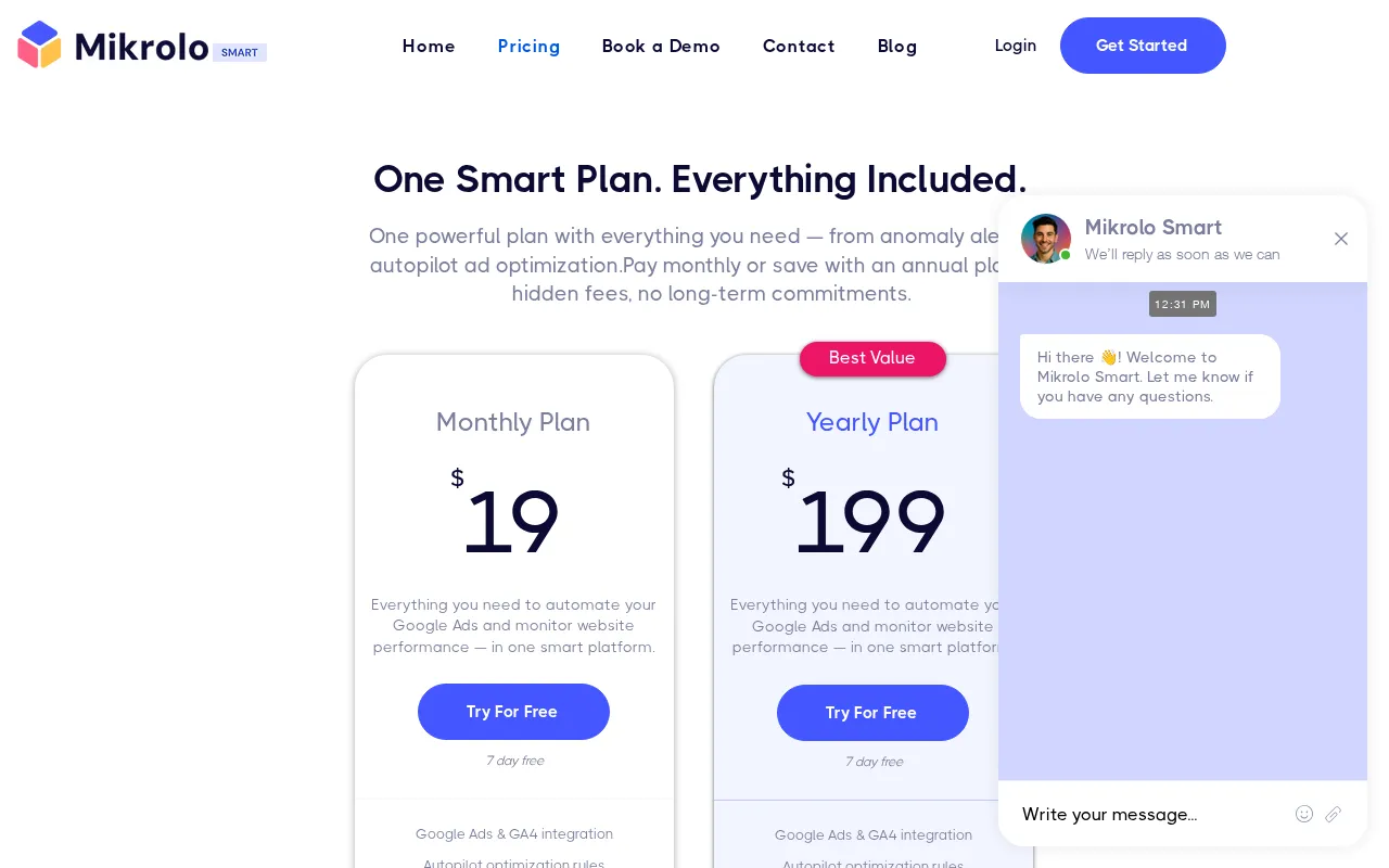 Mikrolo — pricing page