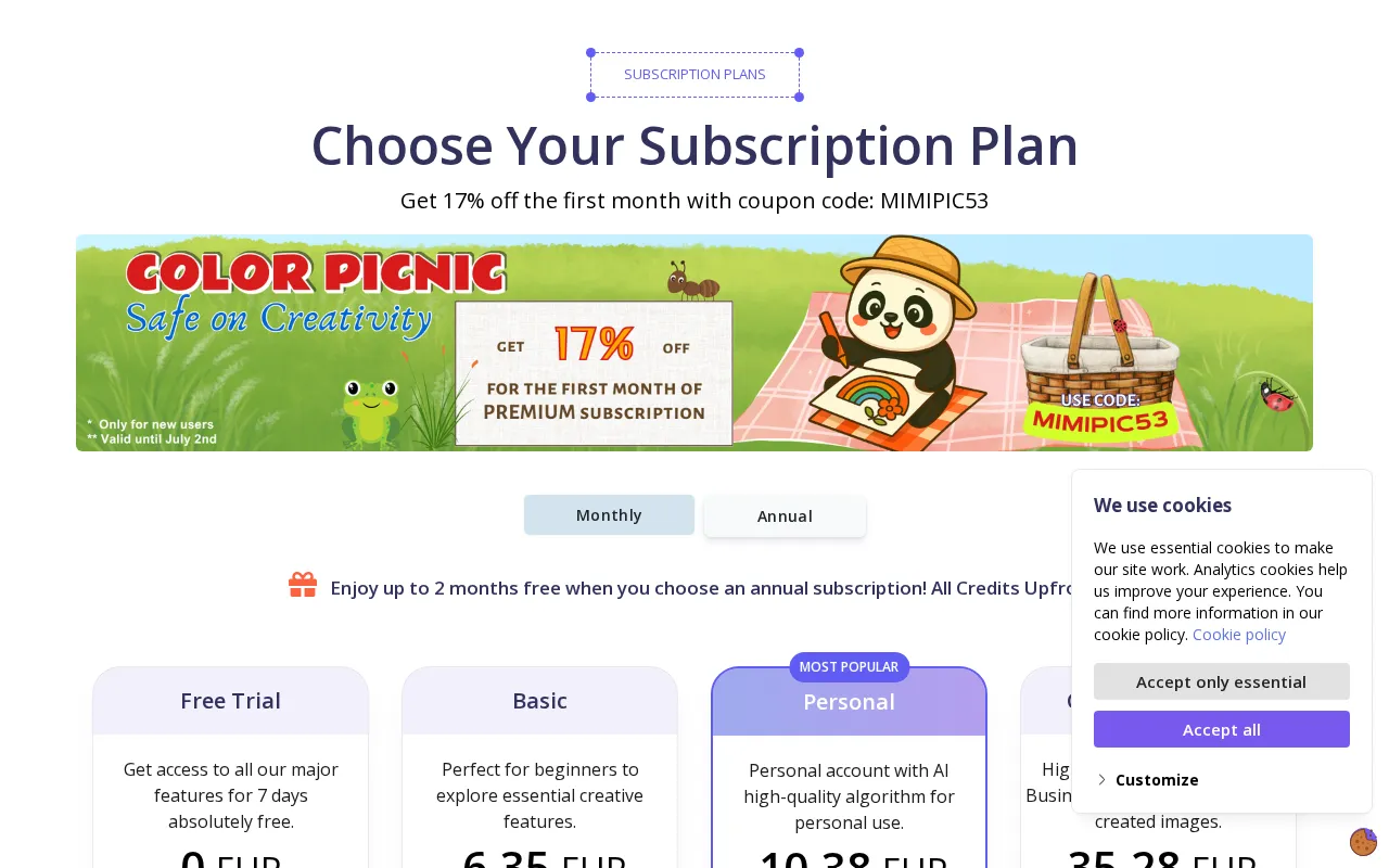 Mimi Panda — pricing page