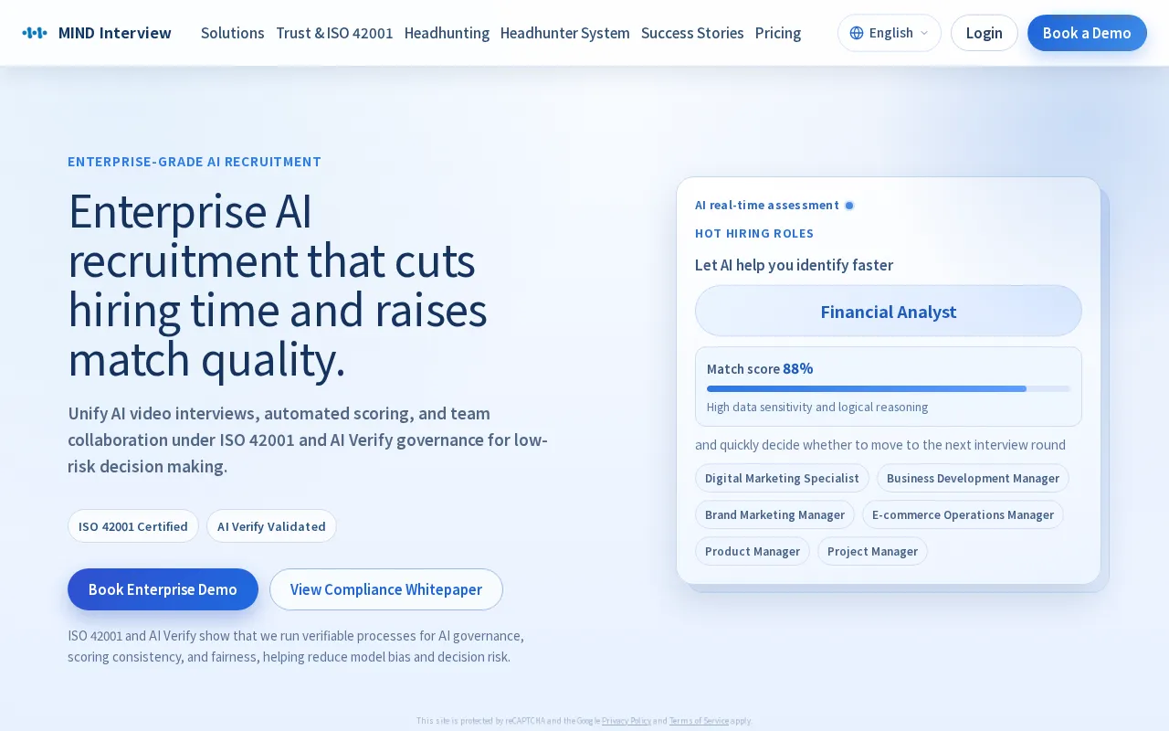 MIND INTERVIEW: Let AI Handle Your Recruitment Process, Smarter and Faster — preview screenshot