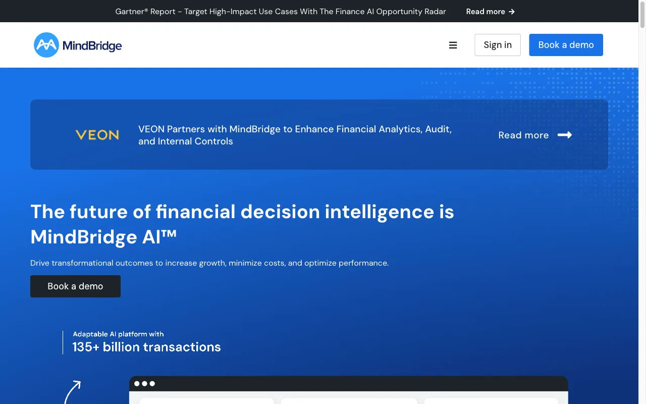 mindbridge.ai — preview screenshot