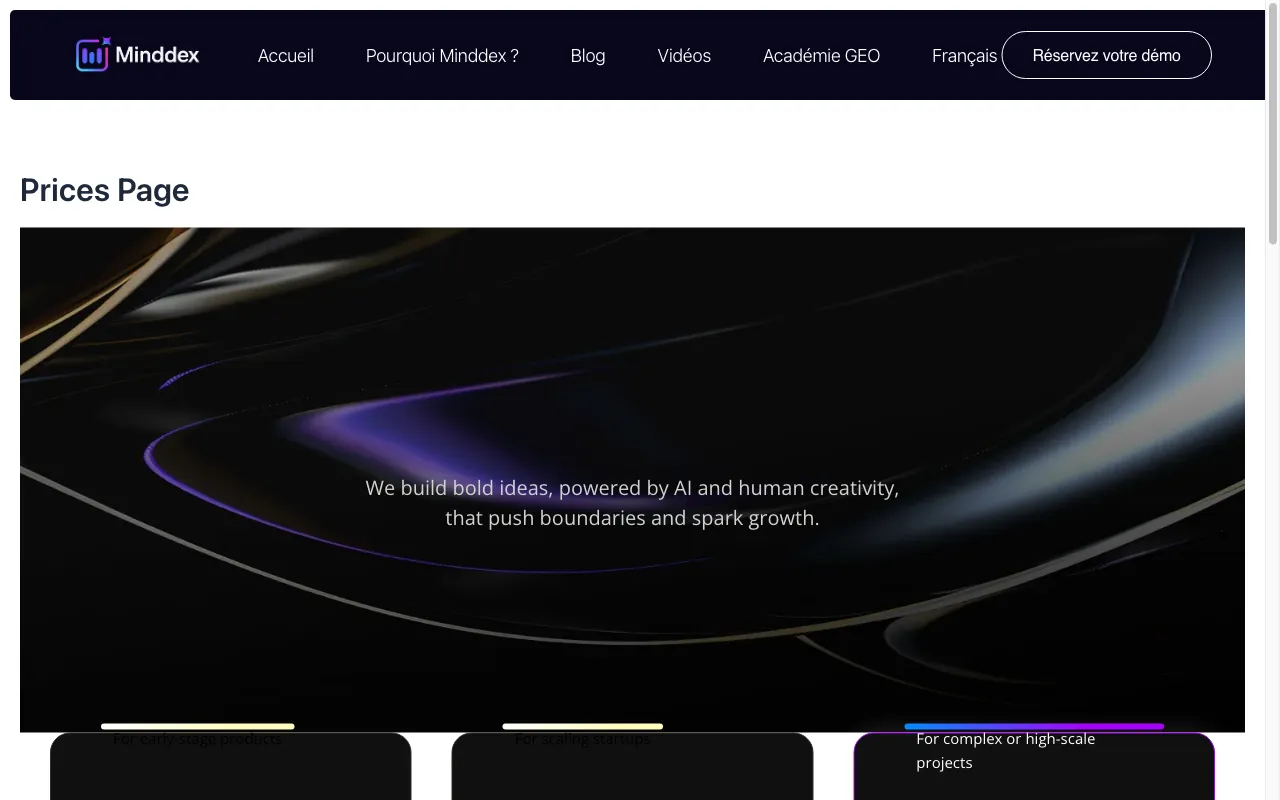 Minddex.ai — pricing page