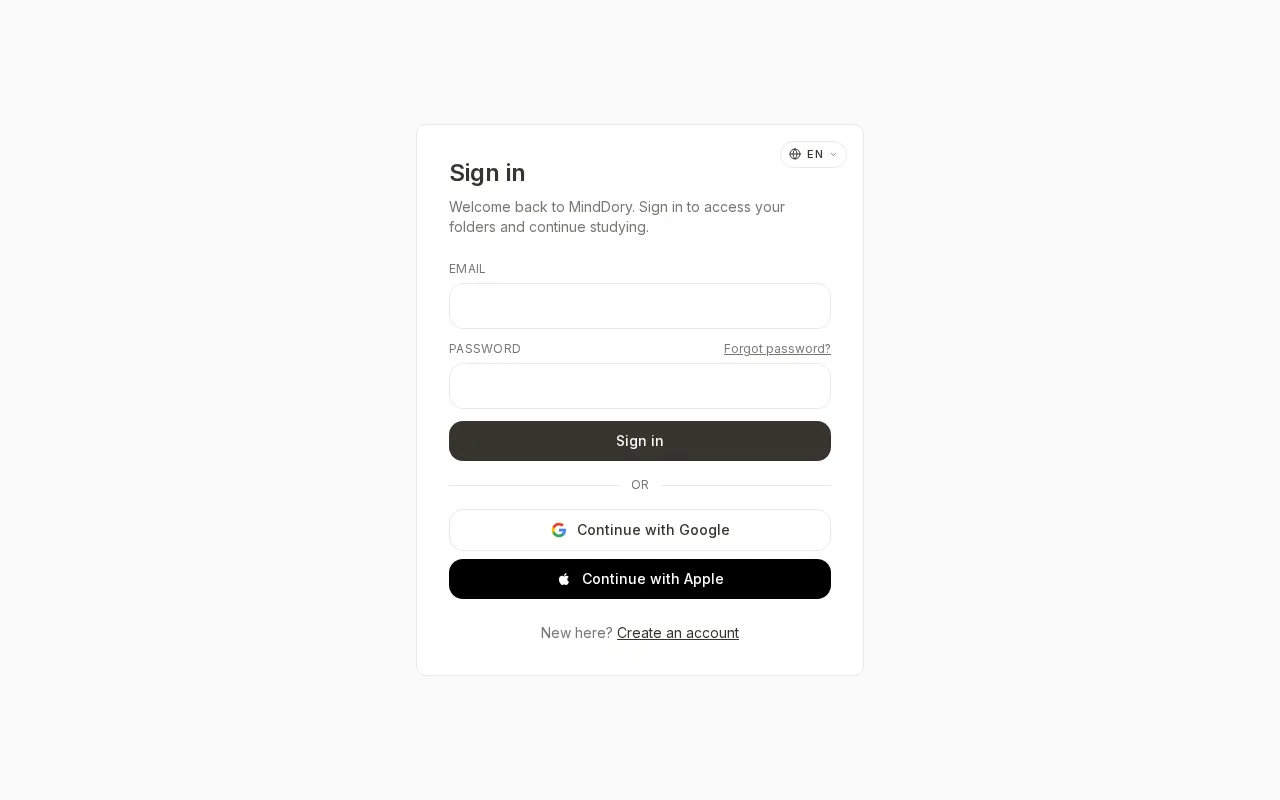 MindDory — pricing page