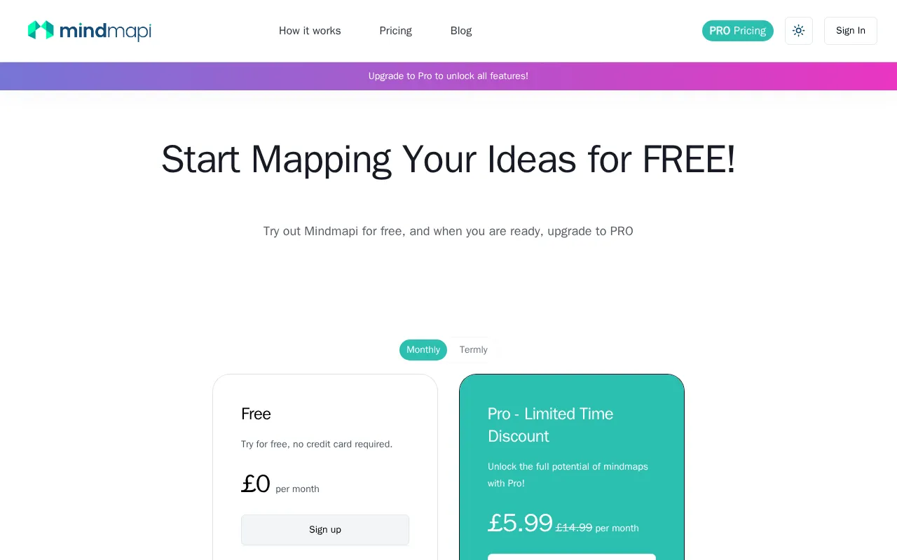 MindMapi.ai — pricing page