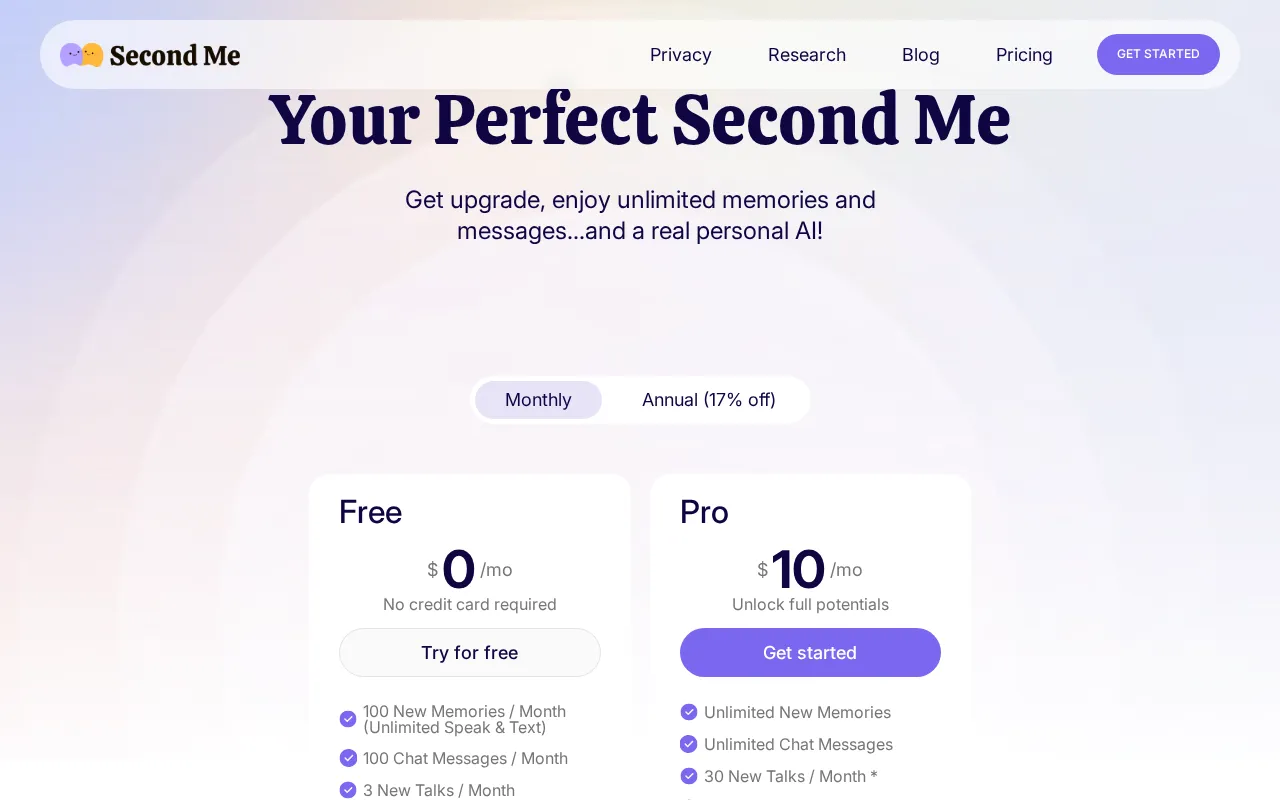 Me.bot — pricing page