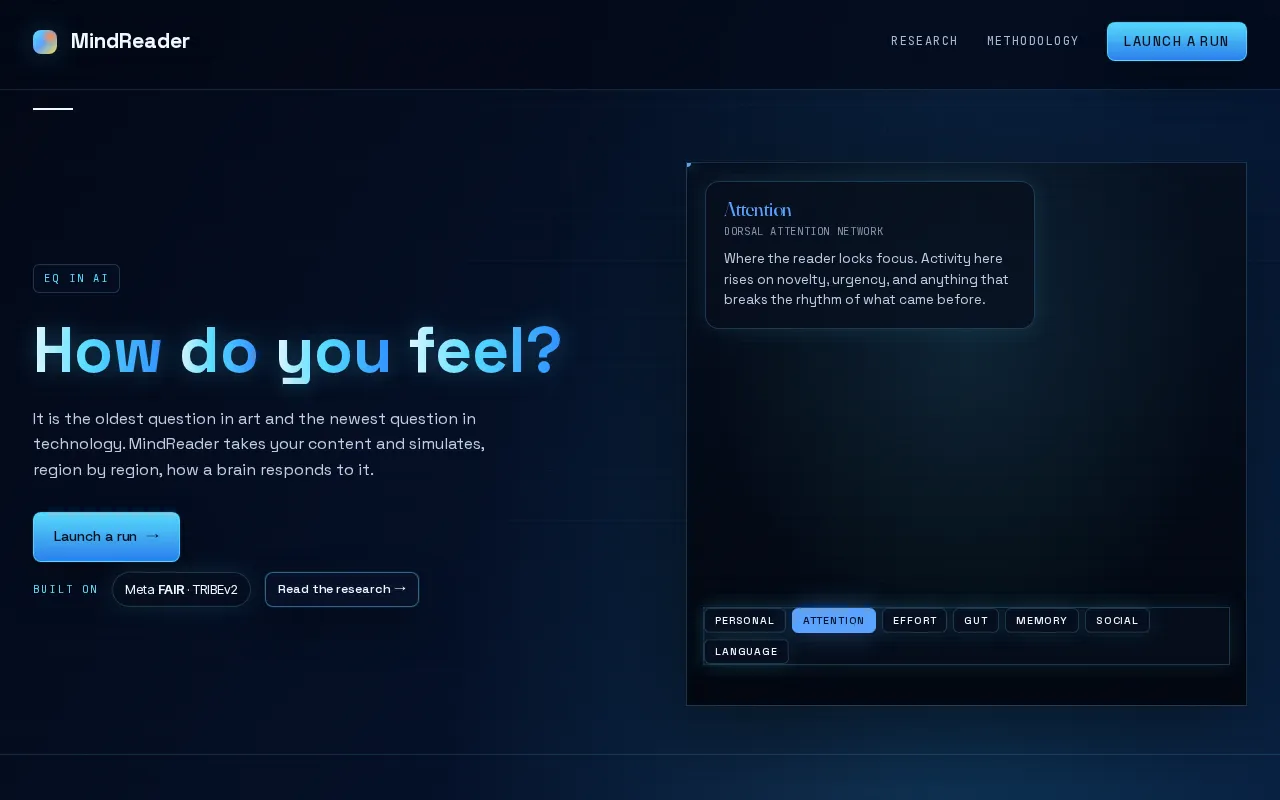 MindReader v1 — preview screenshot