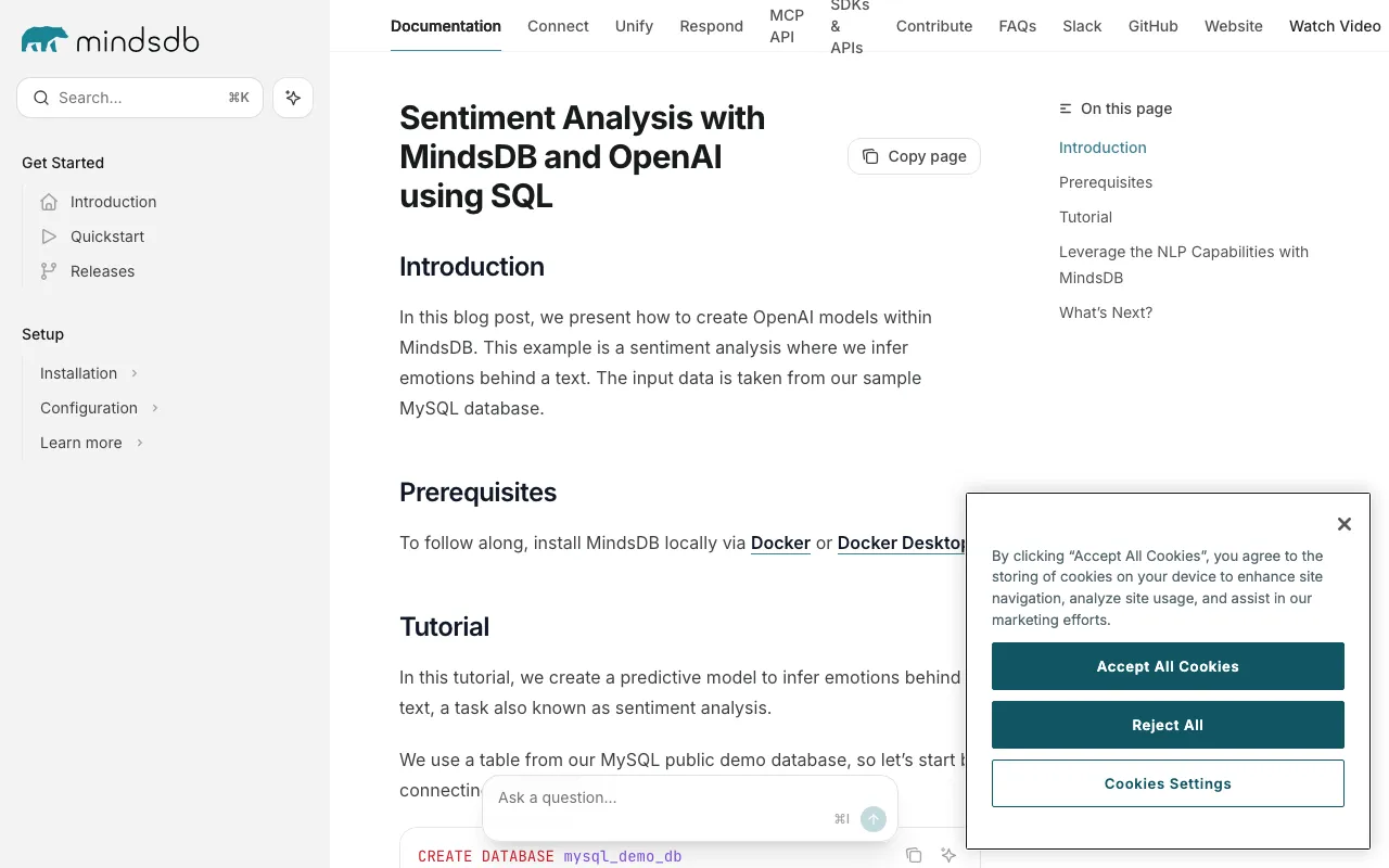 MindsDB — preview screenshot