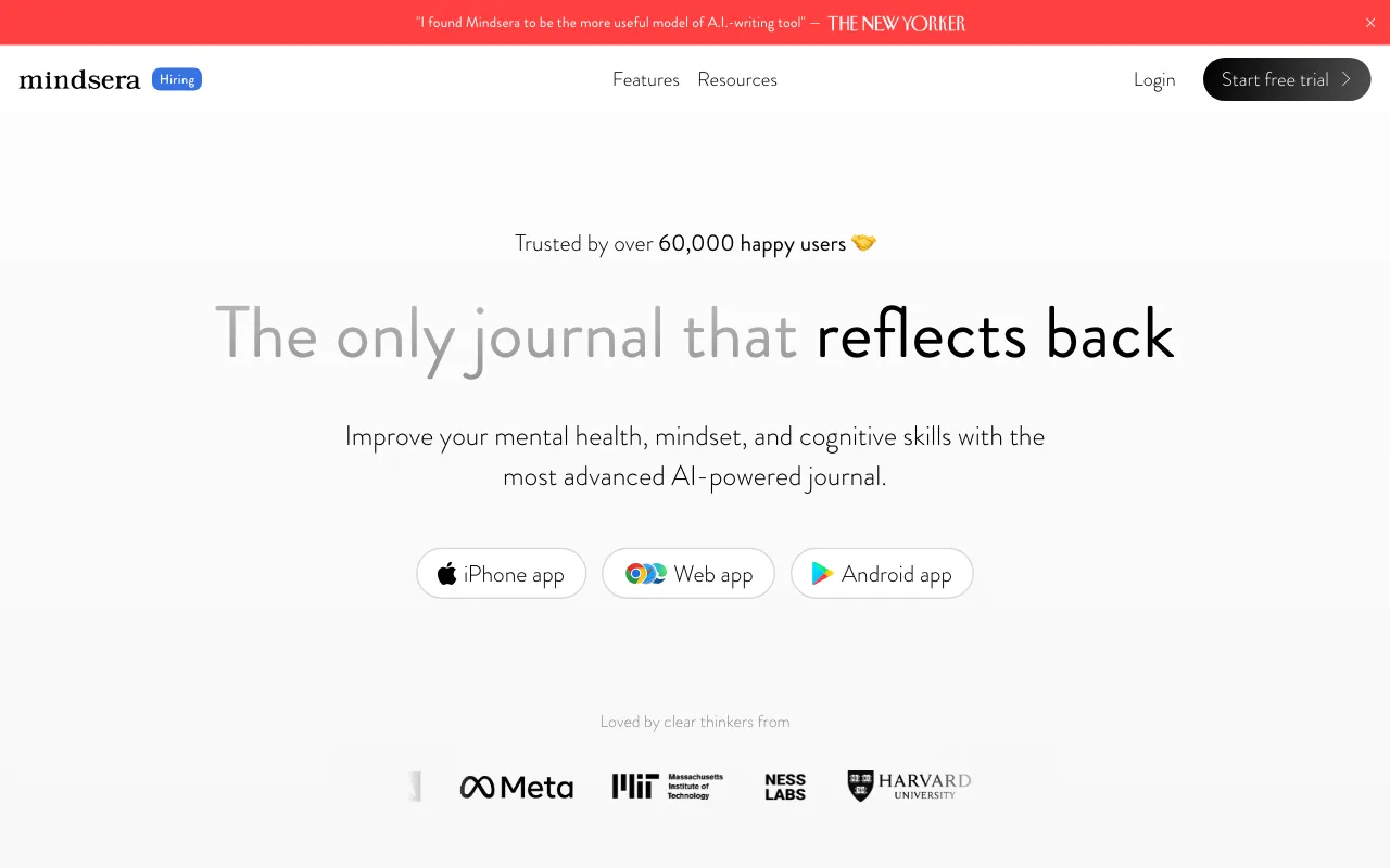 Mindsera — preview screenshot
