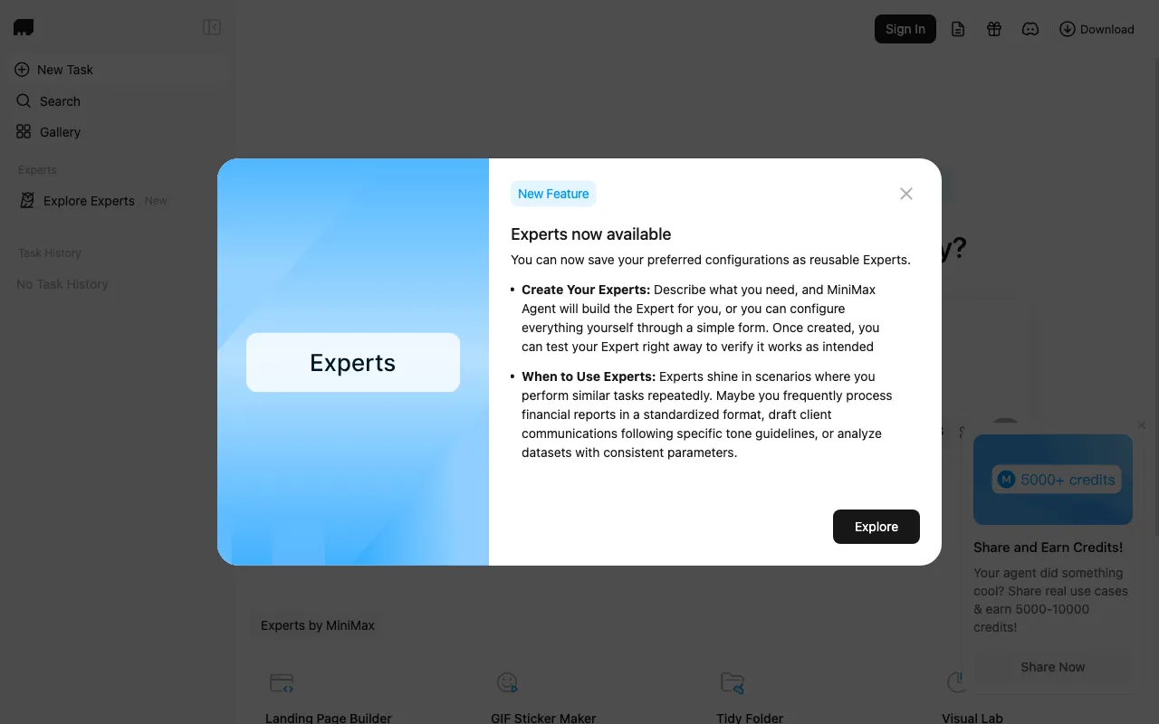agent.minimax.io — preview screenshot