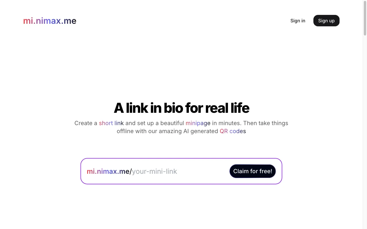 minimaxme — preview screenshot