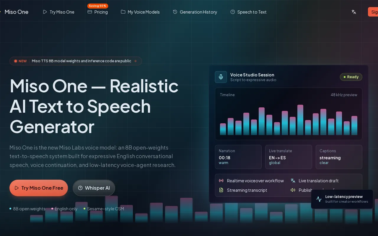 Miso One — preview screenshot