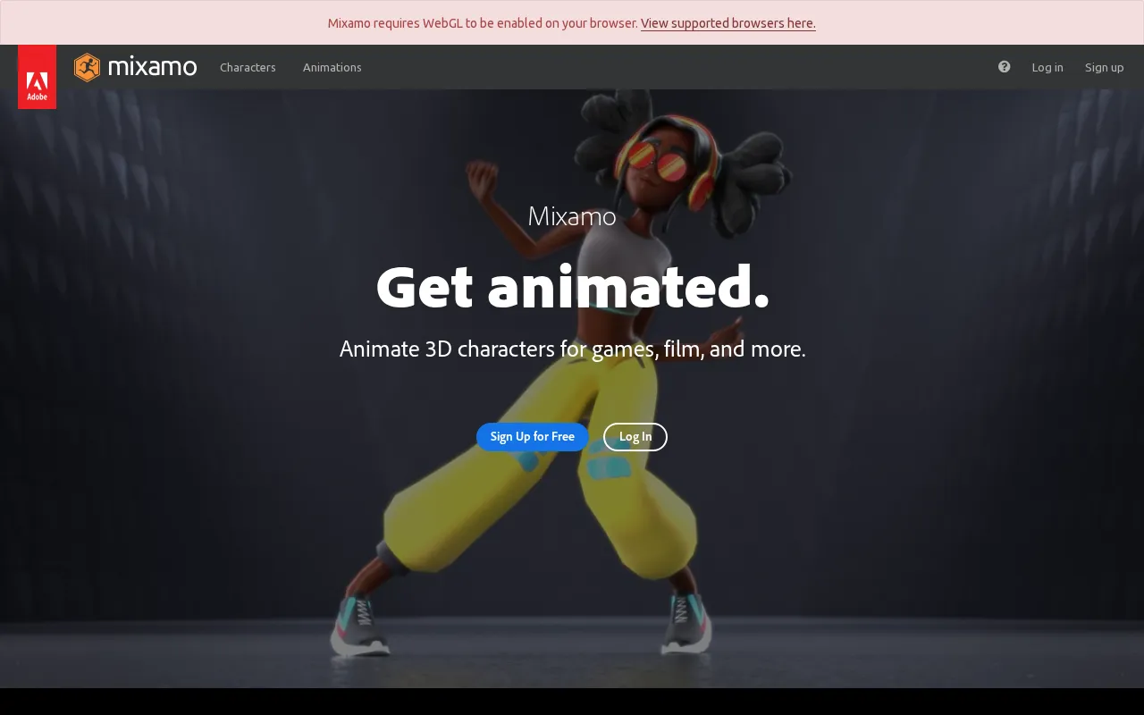 Mixamo — preview screenshot