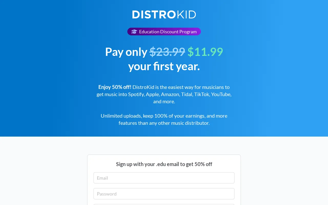 Mixea by DistroKid — pricing page