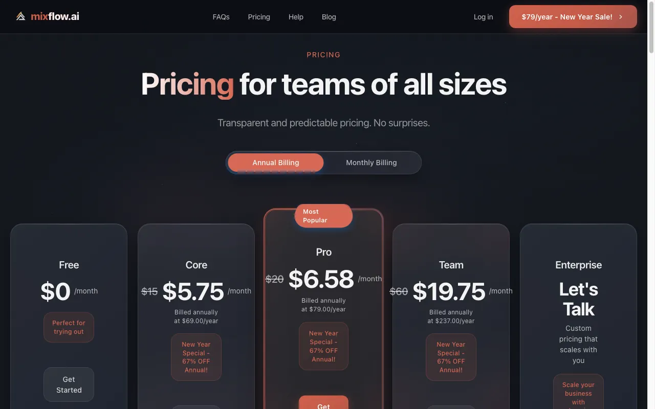 Mixflow.AI — pricing page