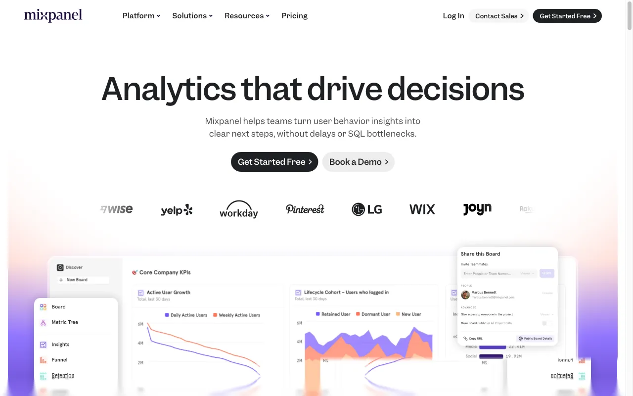 Mixpanel — preview screenshot