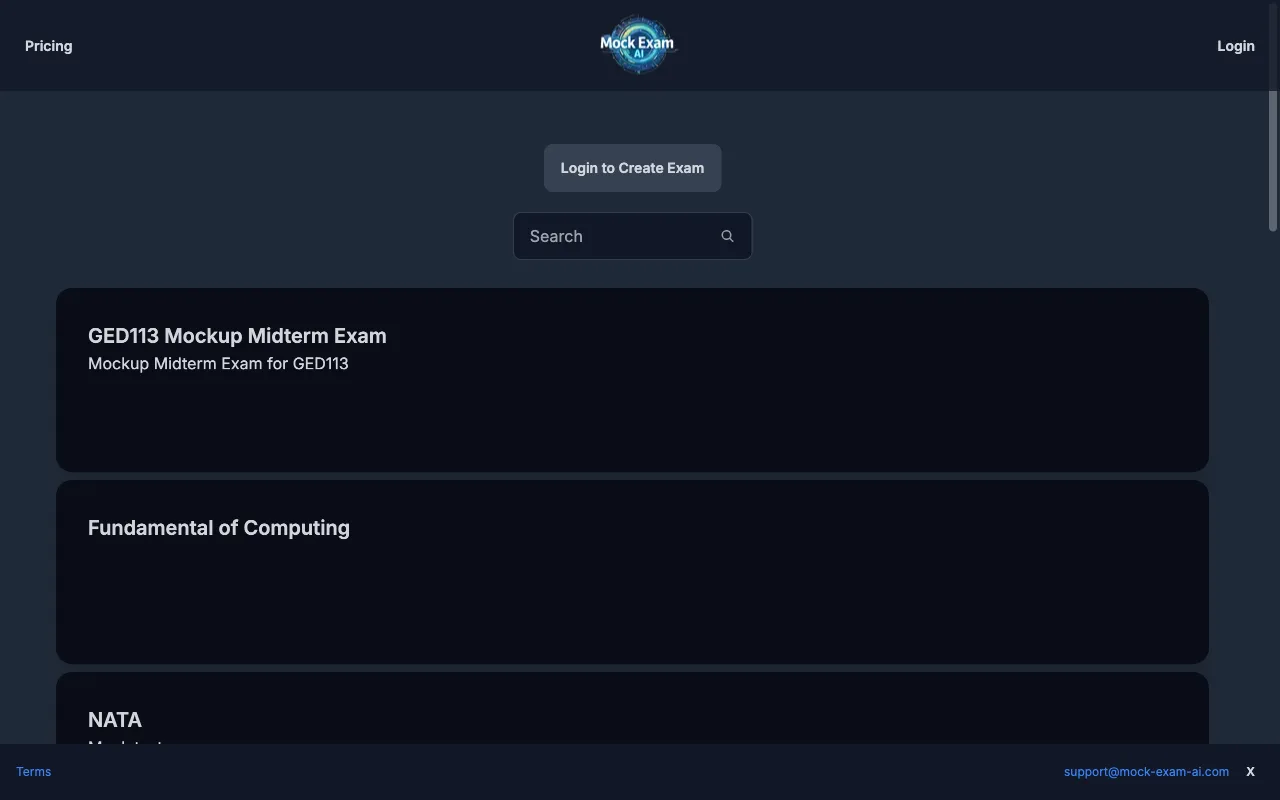 Mock Exam AI — preview screenshot