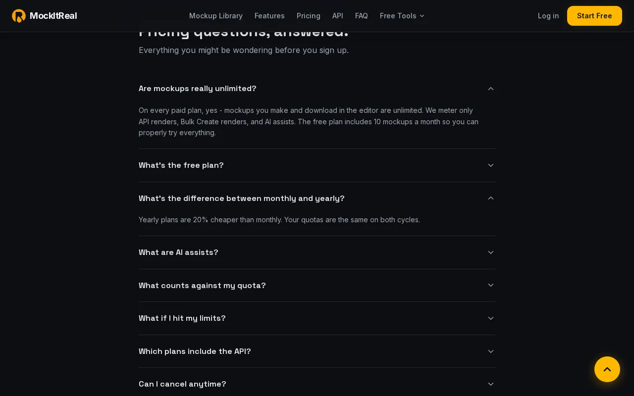 MockItReal — pricing page