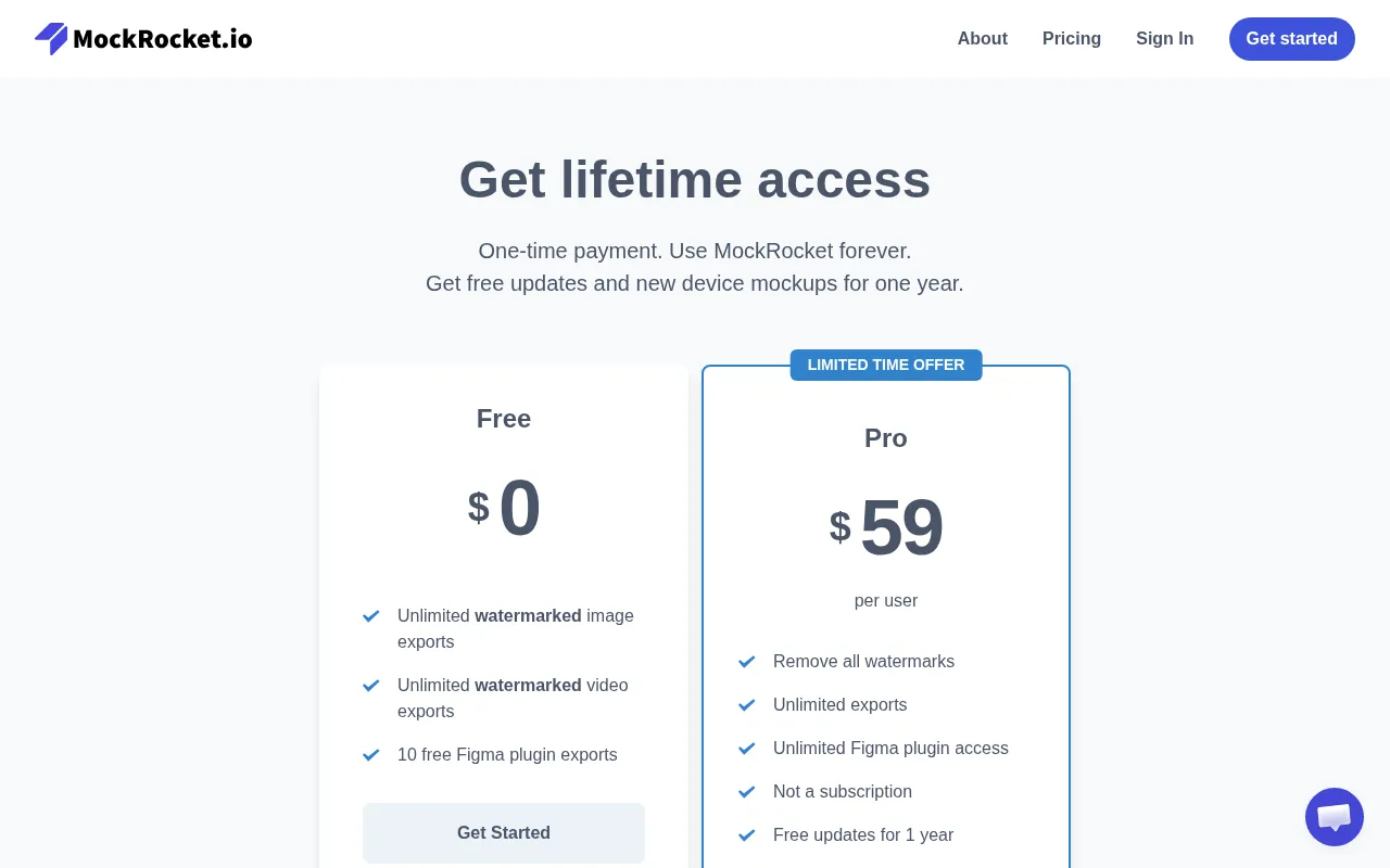 MockRocket — pricing page