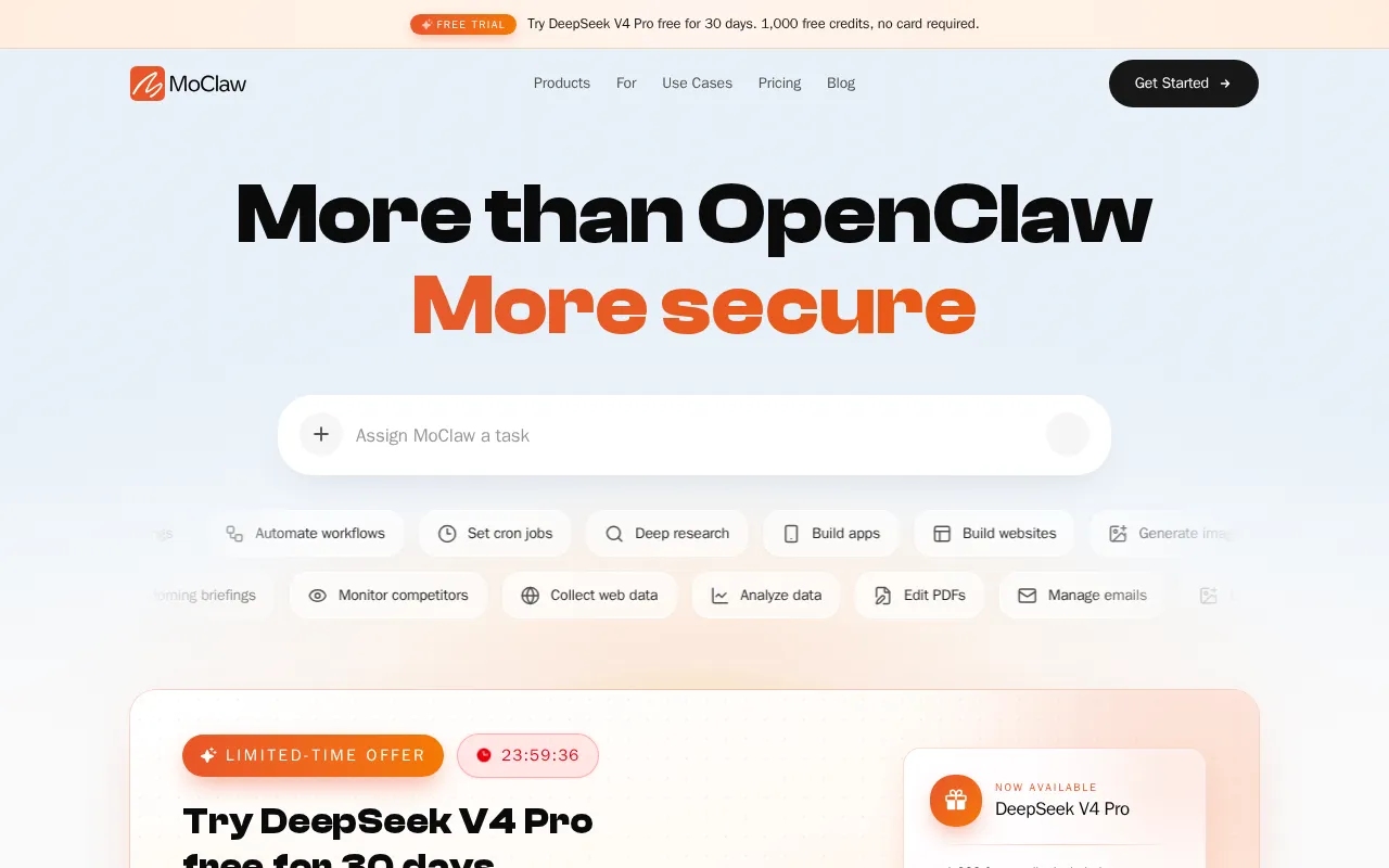 MoClaw AI — preview screenshot