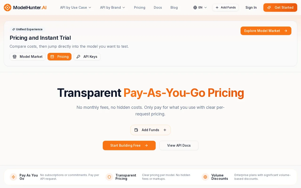 ModelHunter.AI — pricing page