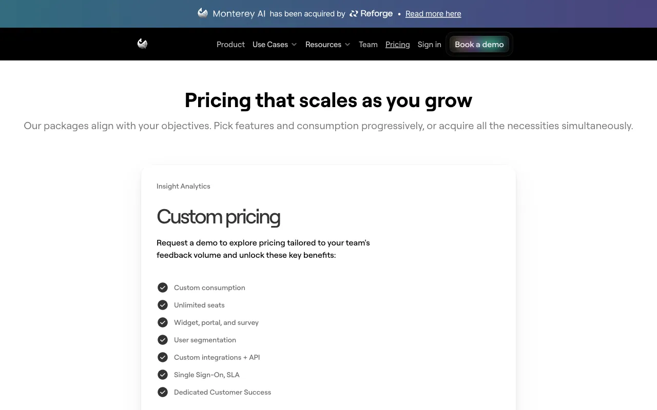 Monterey AI — pricing page