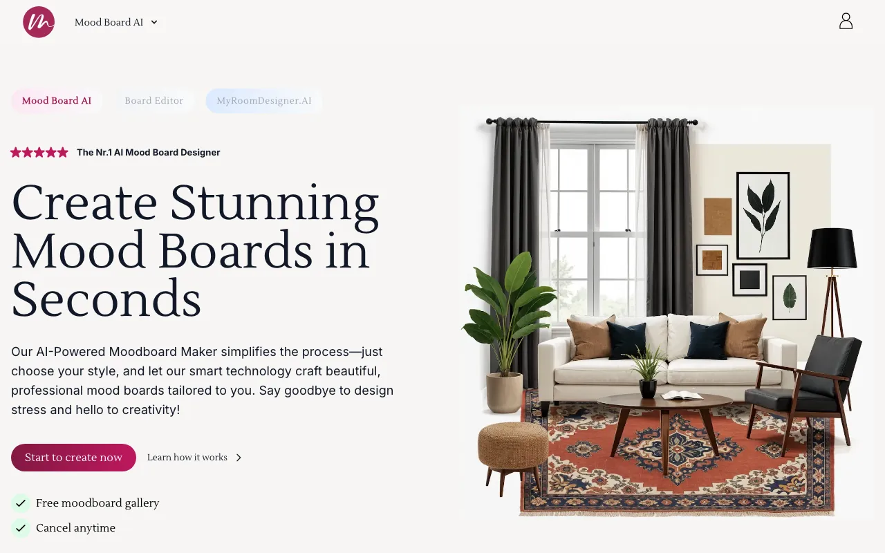 Mood Board AI — preview screenshot