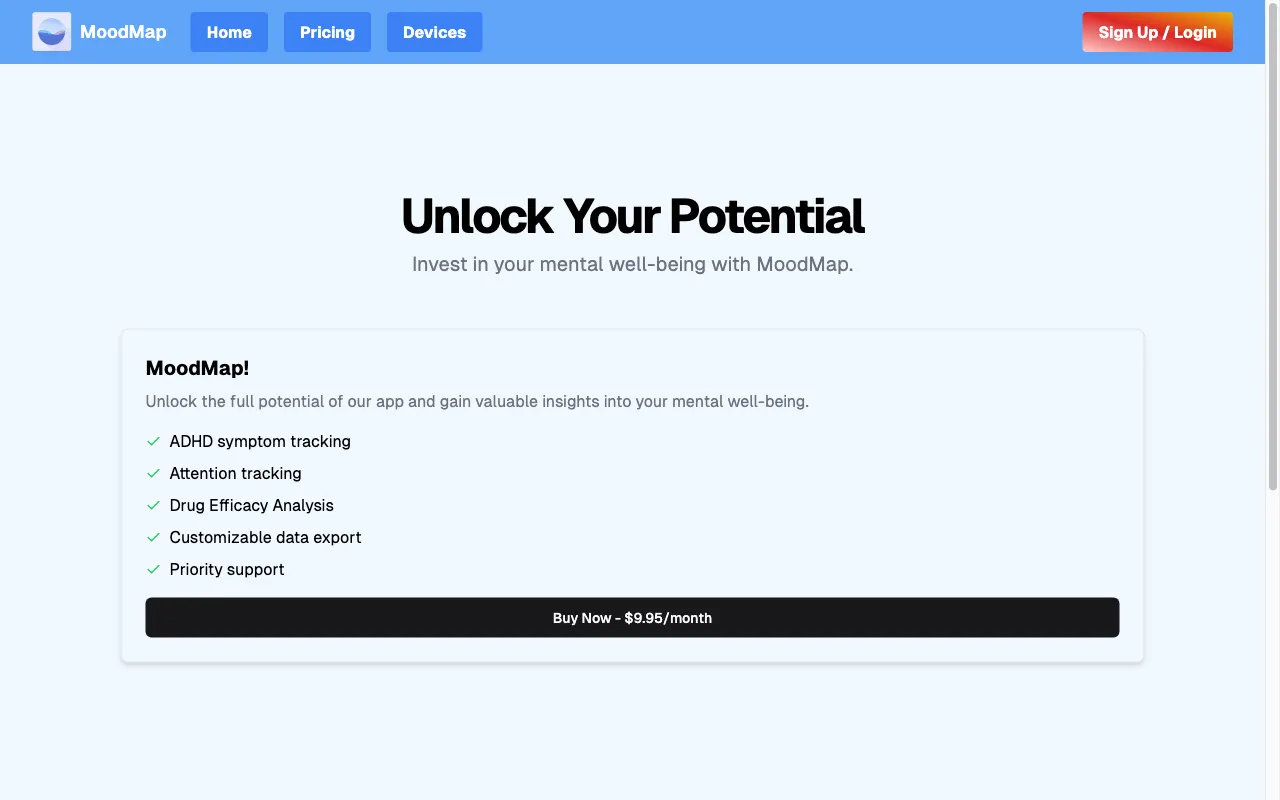Moodmap — pricing page
