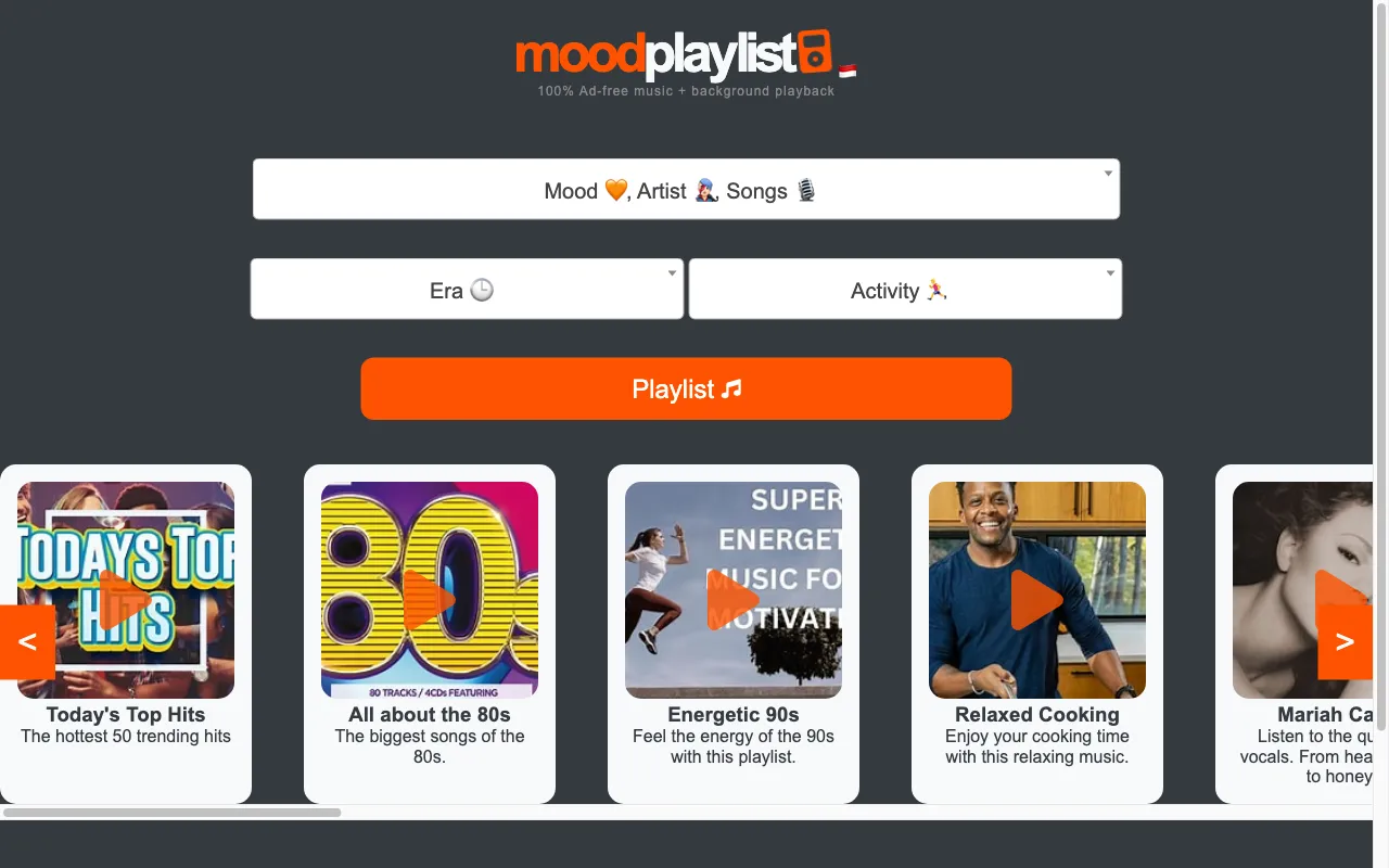 Moodplaylist — preview screenshot
