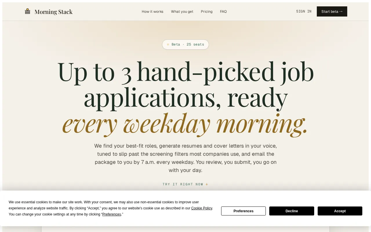 Morning Stack — preview screenshot
