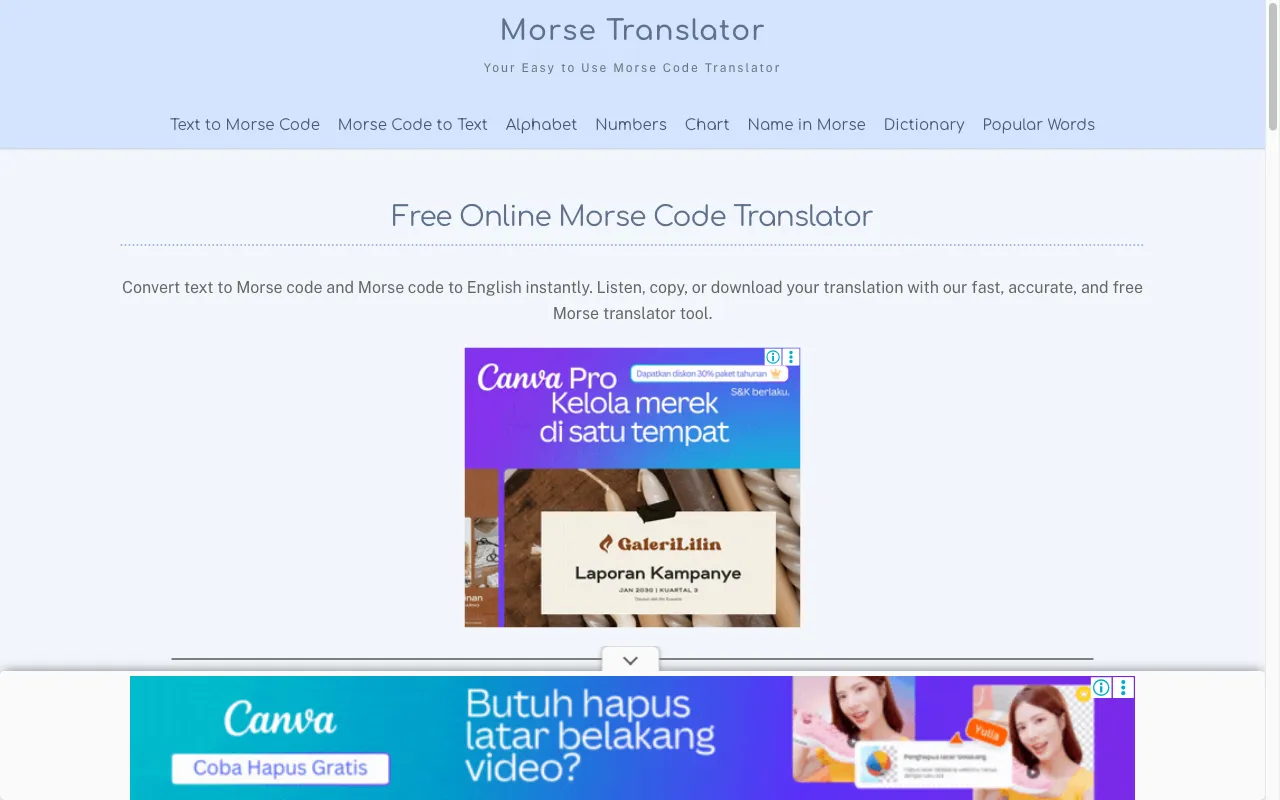 Morse Translator — preview screenshot