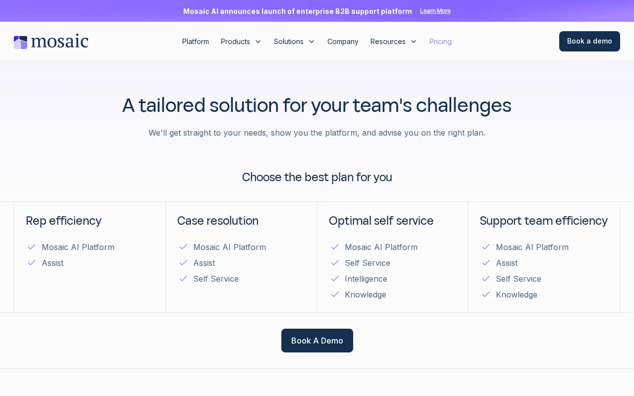 Mosaic AI — pricing page
