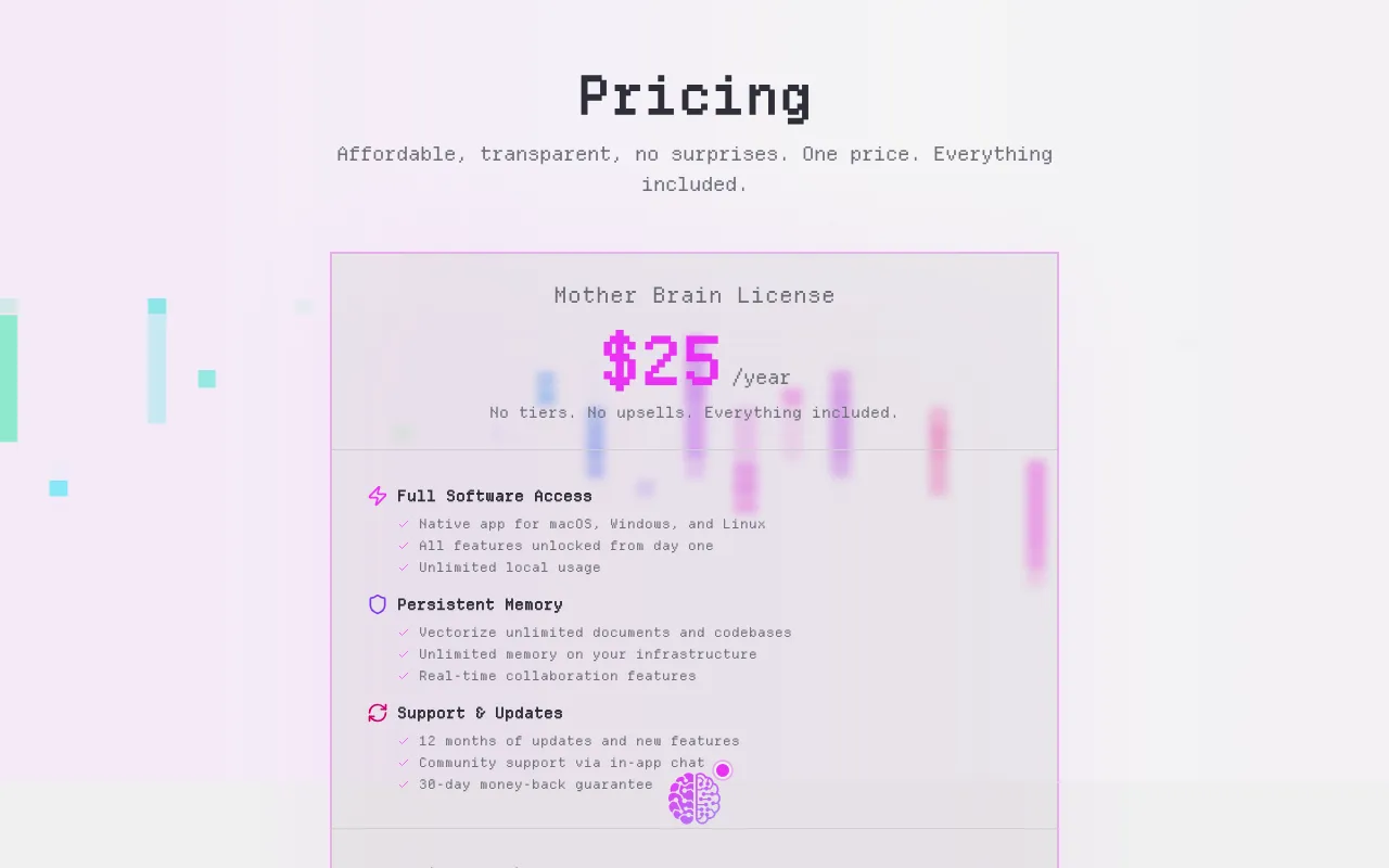 Mother Brain — pricing page