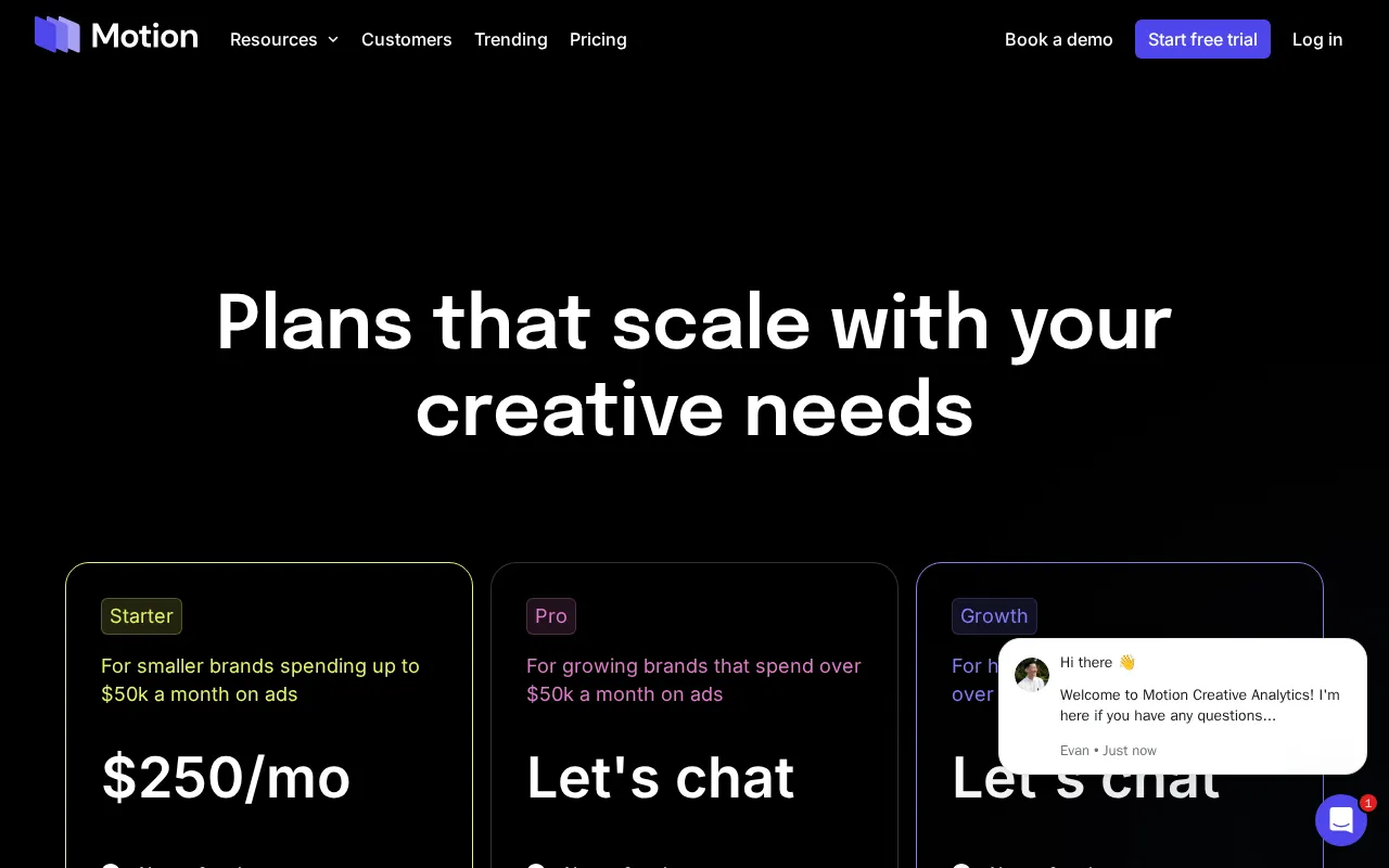 Motionapp — pricing page