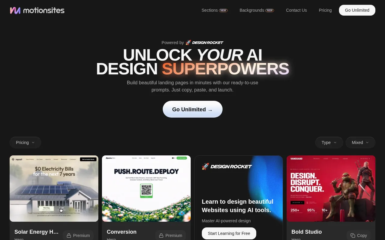 MotionSites — preview screenshot