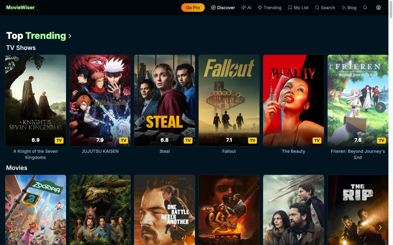 MovieWiser — preview screenshot