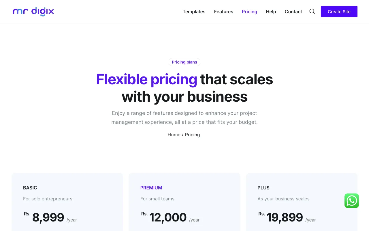 Mr. Digix — pricing page