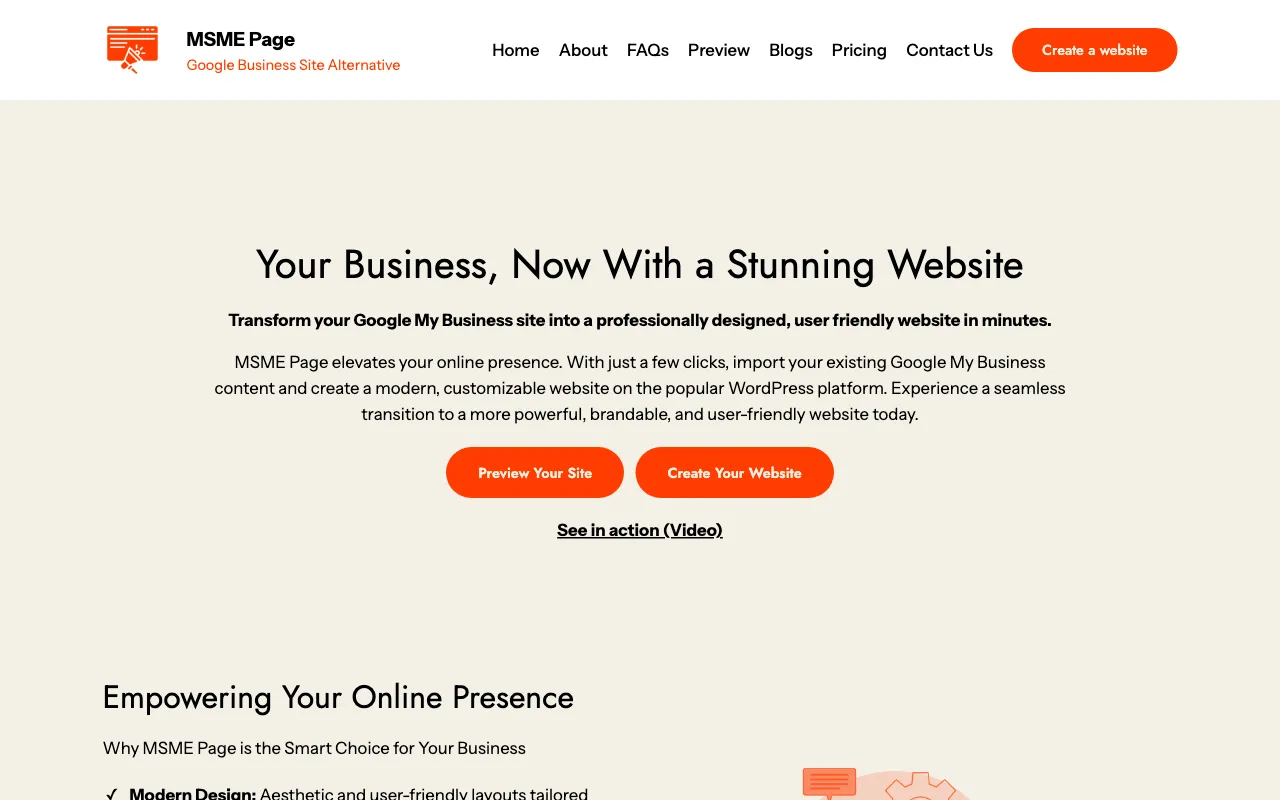 MSME Page — preview screenshot
