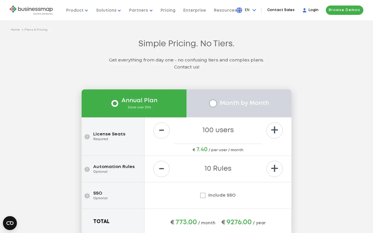 Multi Project Management Software — pricing page