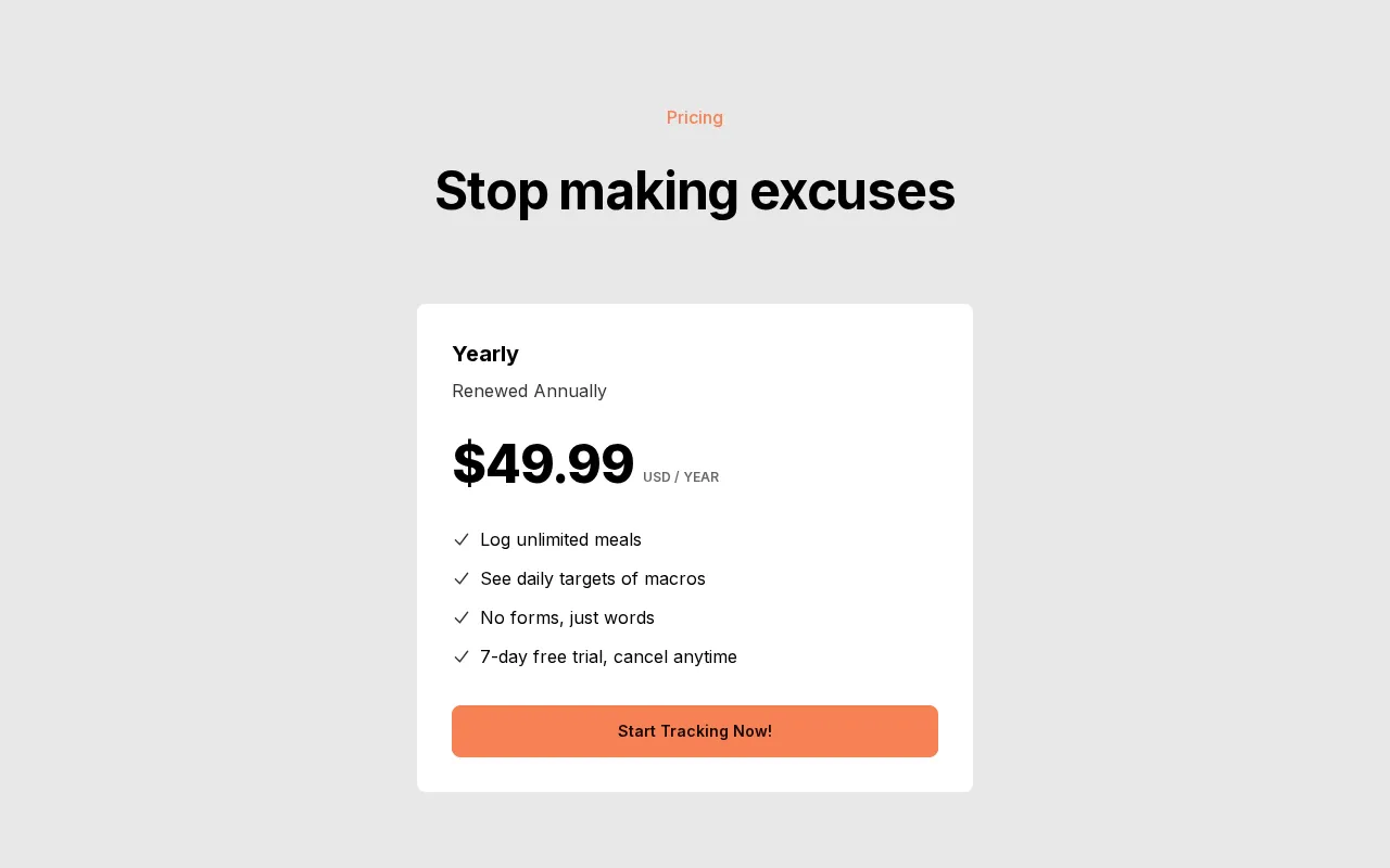 Munchlog AI — pricing page
