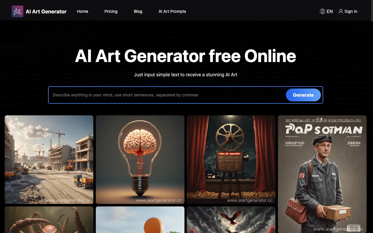 aiartgenerator.cc — preview screenshot