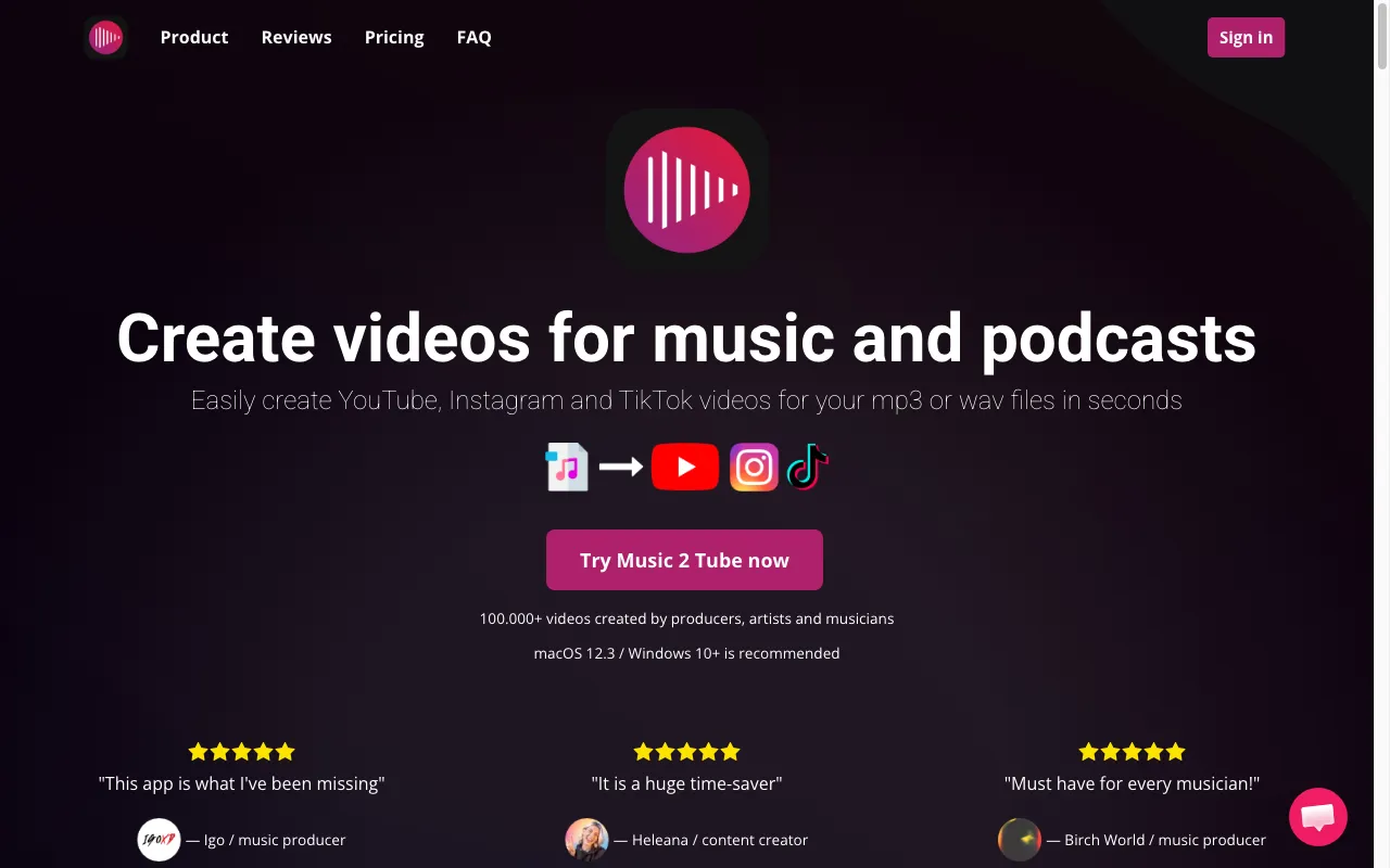Music 2 Tube — preview screenshot