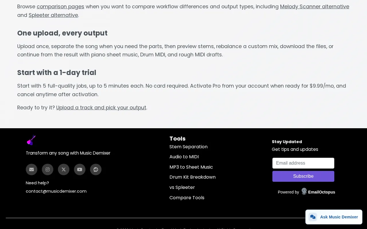 Music Demixer — preview screenshot