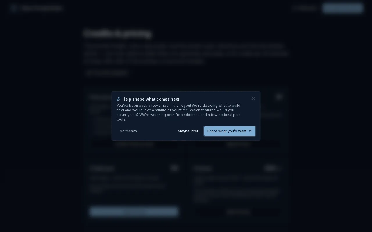 Music Prompt Studio — pricing page