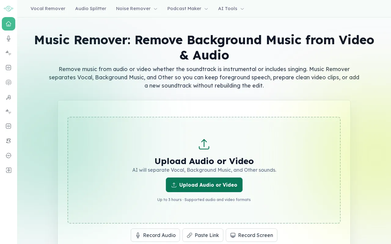 Music Remover — preview screenshot