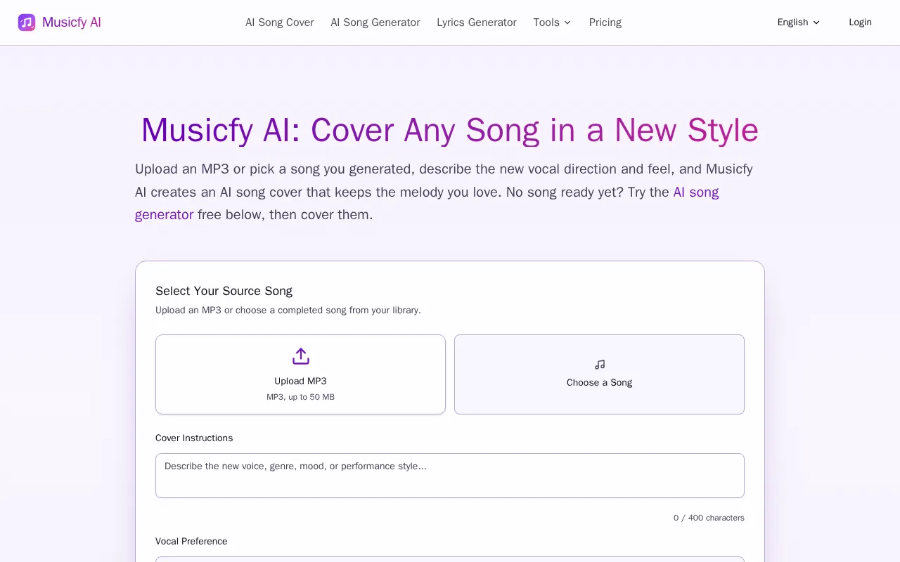 Musicfy AI — preview screenshot