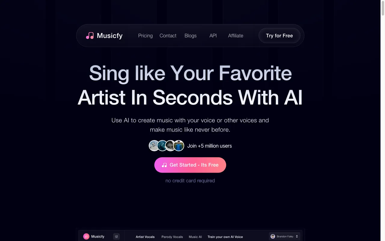 Musicfy — preview screenshot