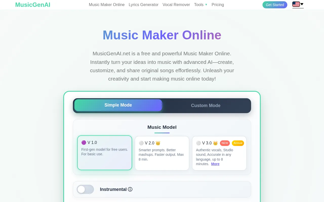 MusicGenAI — preview screenshot